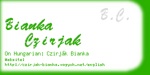 bianka czirjak business card