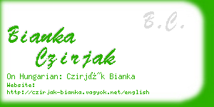 bianka czirjak business card